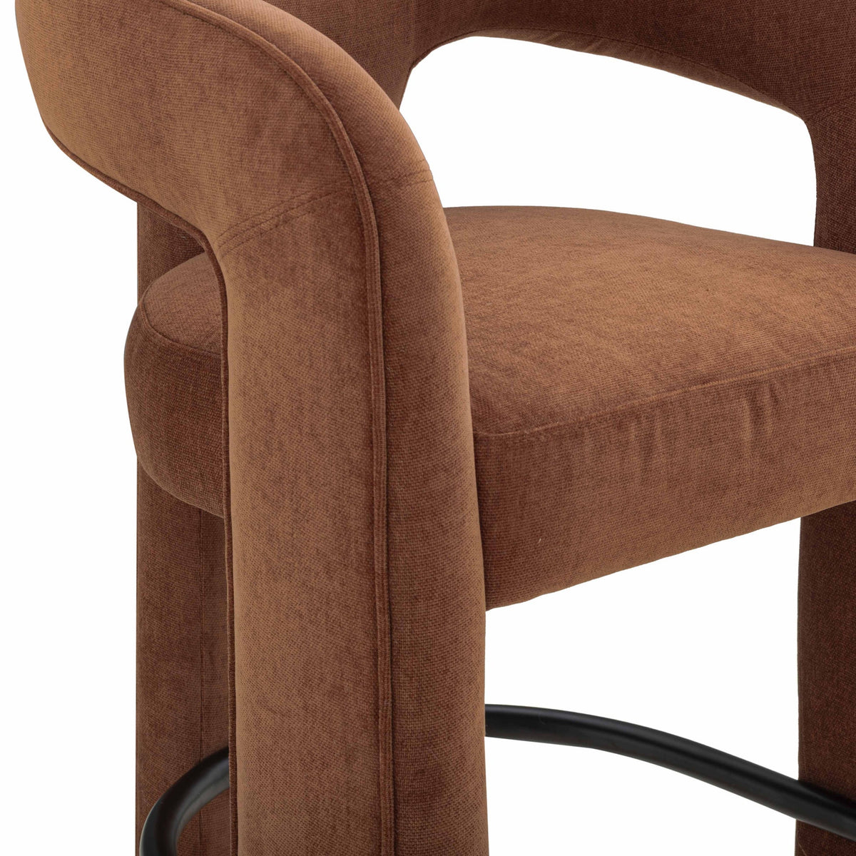 Malone Rust Red Performance Chenille Counter Stool