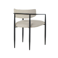 Fatime Cream Linen Forged Iron Dining Chair