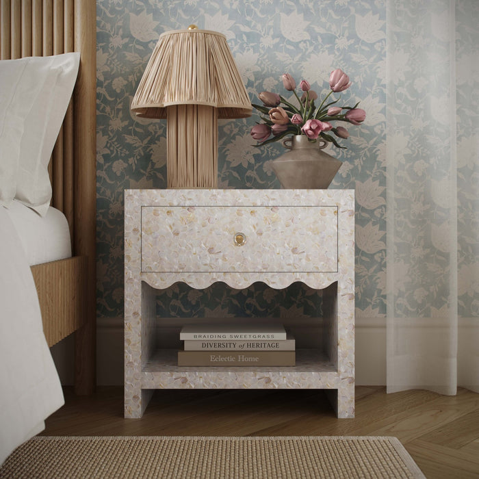 Piara Natural Mother of Pearl Inlaid Nightstand