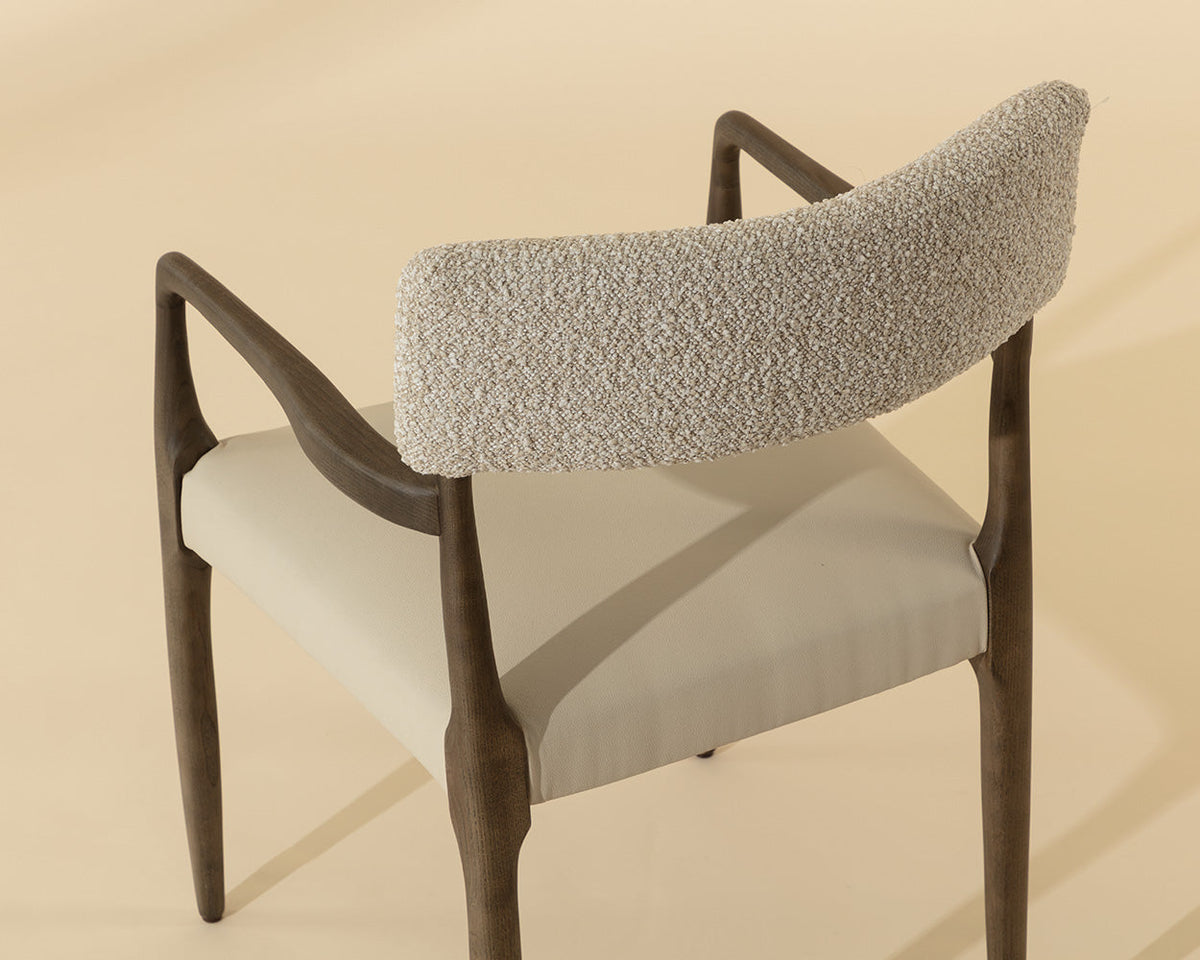 Guardi Oatmeal Fabric & Faux Leather Dining Chair