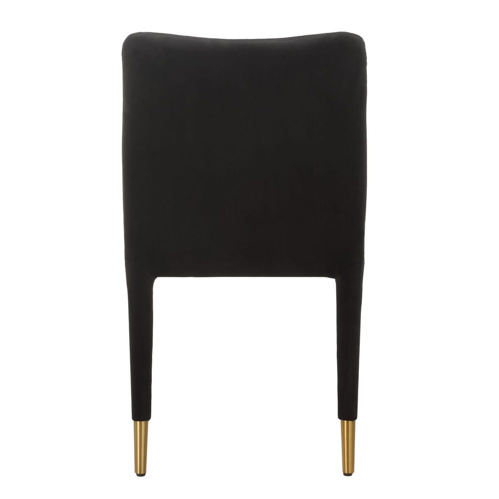Diara Black Velvet & Gold Dining Chair  (Set of 2)
