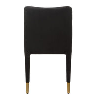 Diara Black Velvet & Gold Dining Chair  (Set of 2)