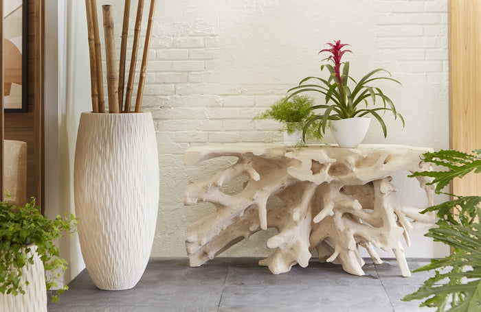 Wyn 60" Off White Cast Root Console Table