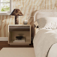 Francesca Art Deco Taupe Nightstand