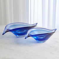 Waves Bent Leaf Blue Bowl