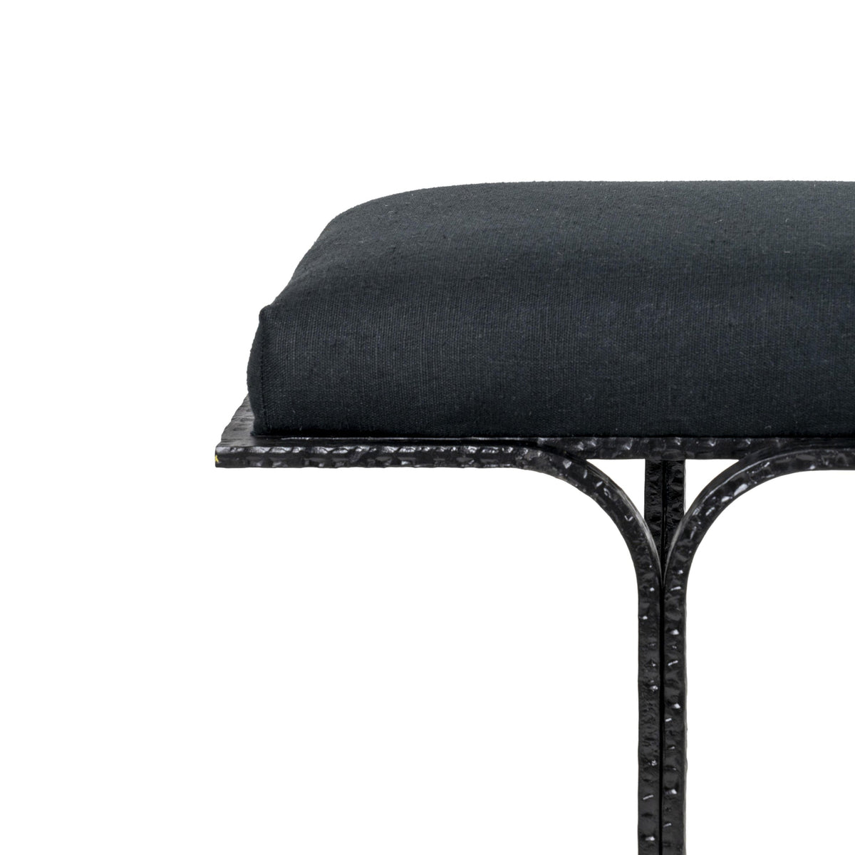 Noah 59" Black Linen Bench
