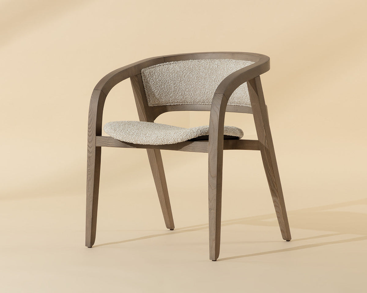 Arco Oatmeal Solid Ash Wood Dining Armchair