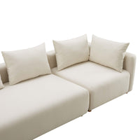 Karsyn 145" Plush Cream Performance Linen Sofa