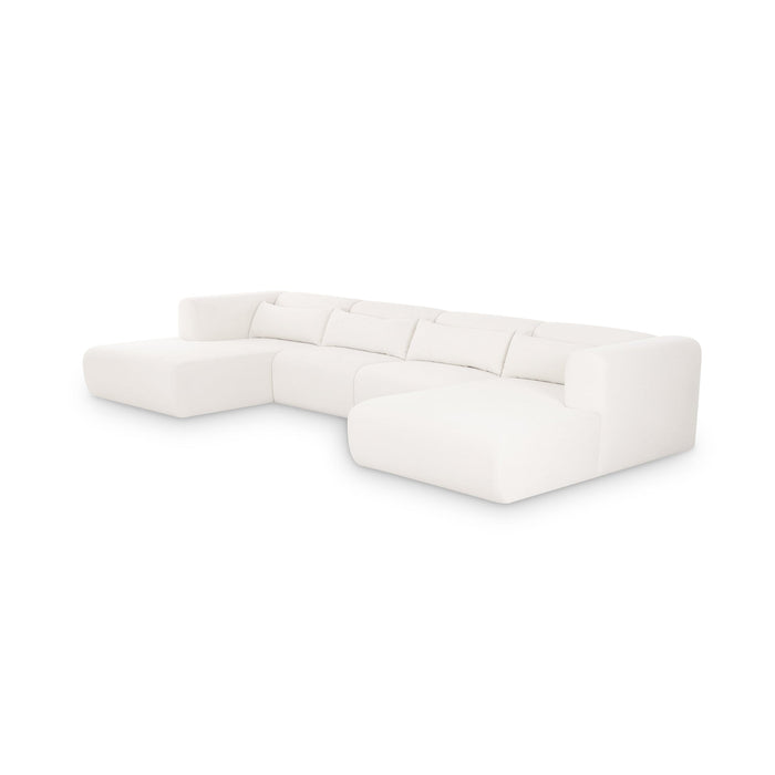 Tereasa 4-Piece Cream Performance Chenille Modular U-Sectional