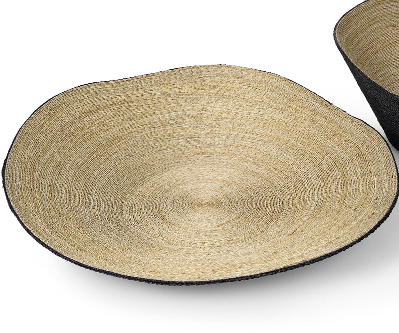 Mckinley Wide Black & Natural Seagrass Bowl (3 Sizes Available)