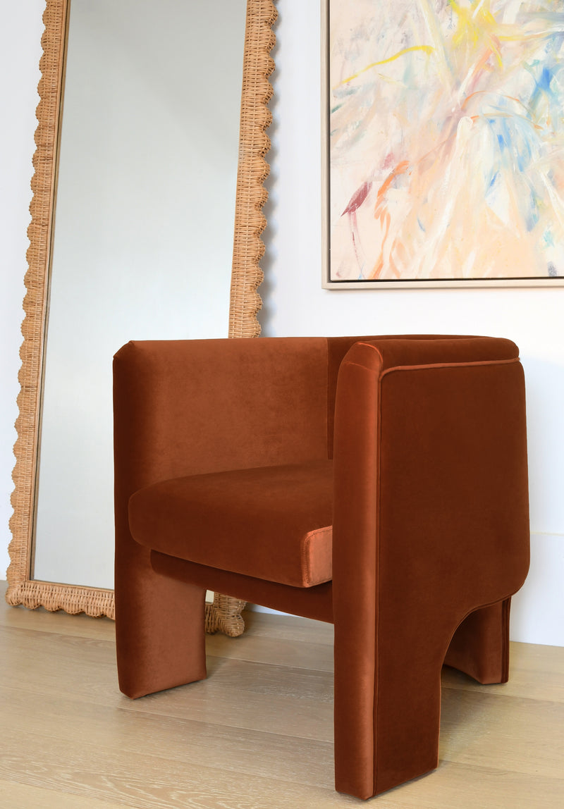 Georgina Velvet Rust Accent Chair
