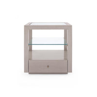 Layan 1-Drawer Side Table - Taupe Grey