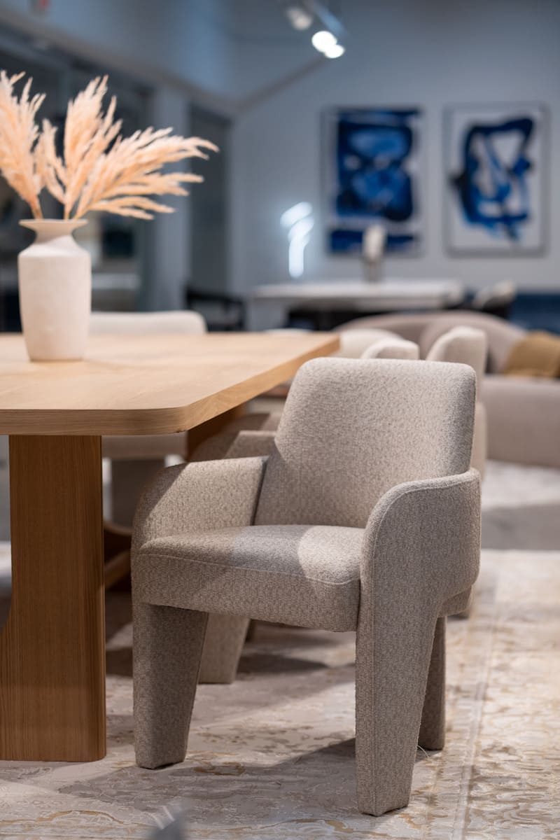 Claude Modern Beige Fabric Dining Chair