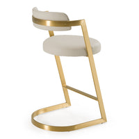 Diana Beige Leatherette & Gold Counter Stool