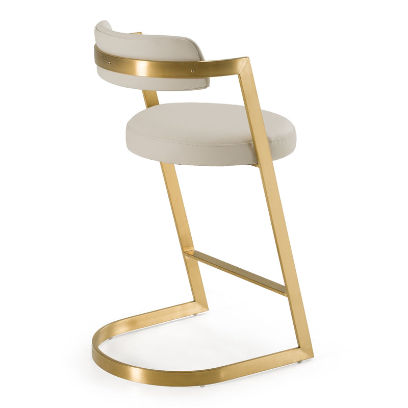 Diana Beige Leatherette & Gold Counter Stool