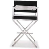 Lila Black Steel Vegan Leather Counter Stool - Luxury Living Collection