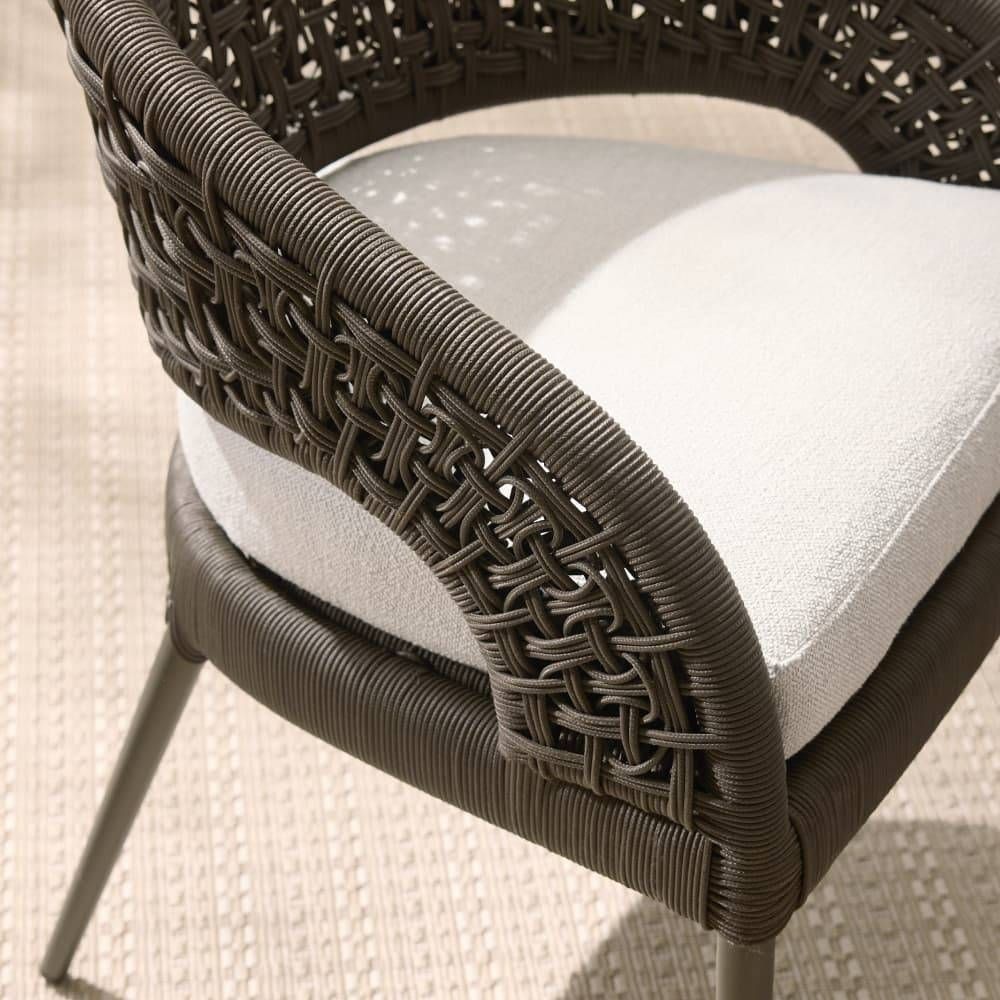 Juri Outdoor Charcoal Brown & Performance Boucle Dining Chair