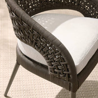 Juri Outdoor Charcoal Brown & Performance Boucle Dining Chair