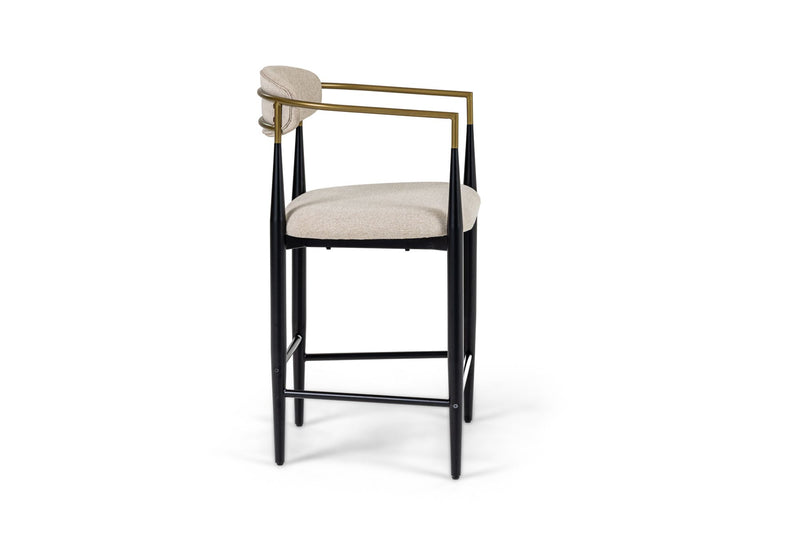 Nicole Modern Beige/Gold & Black Counter Stool