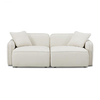 Travie 78" Sand Upcycled Performance Linen Modular Loveseat