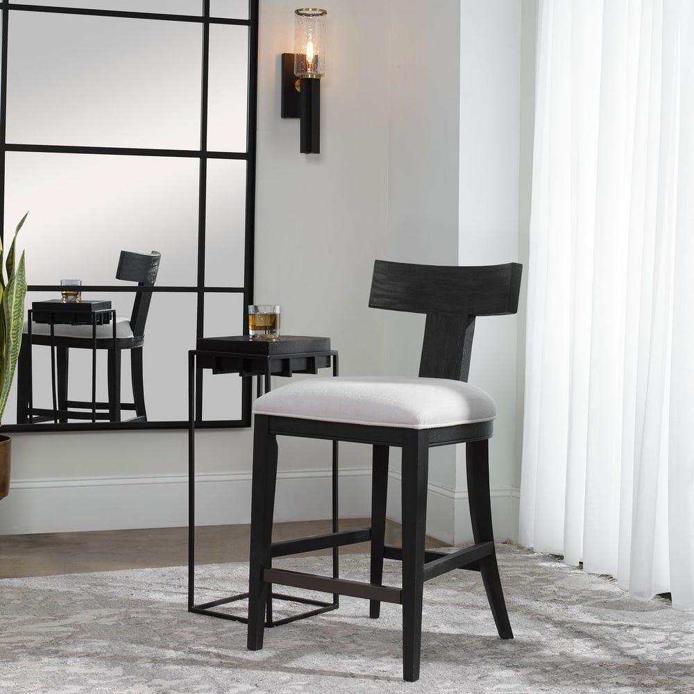 Rowan Performance Charcoal Black Counter Stool