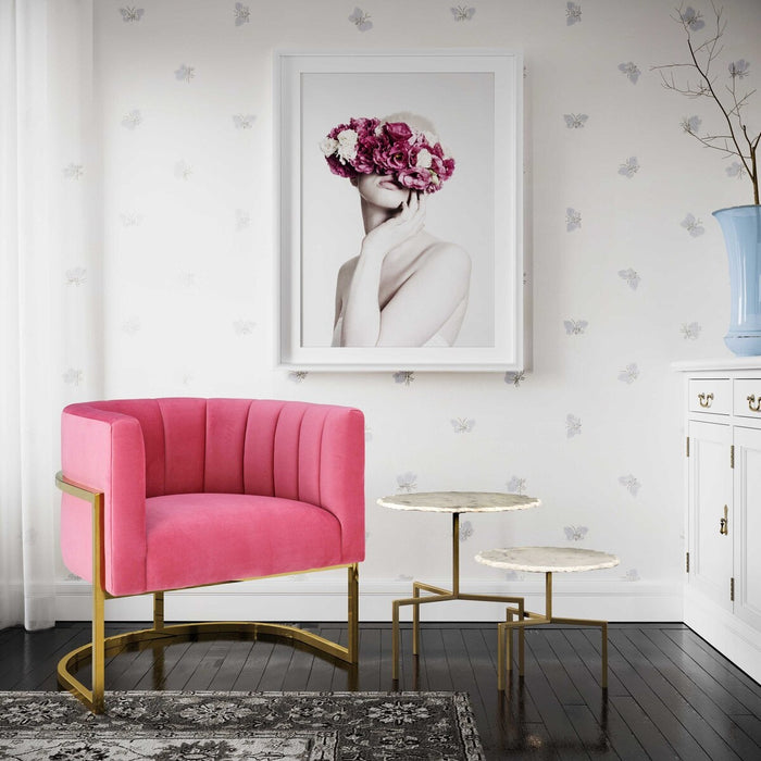 Chloe Rose Pink Velvet Chair