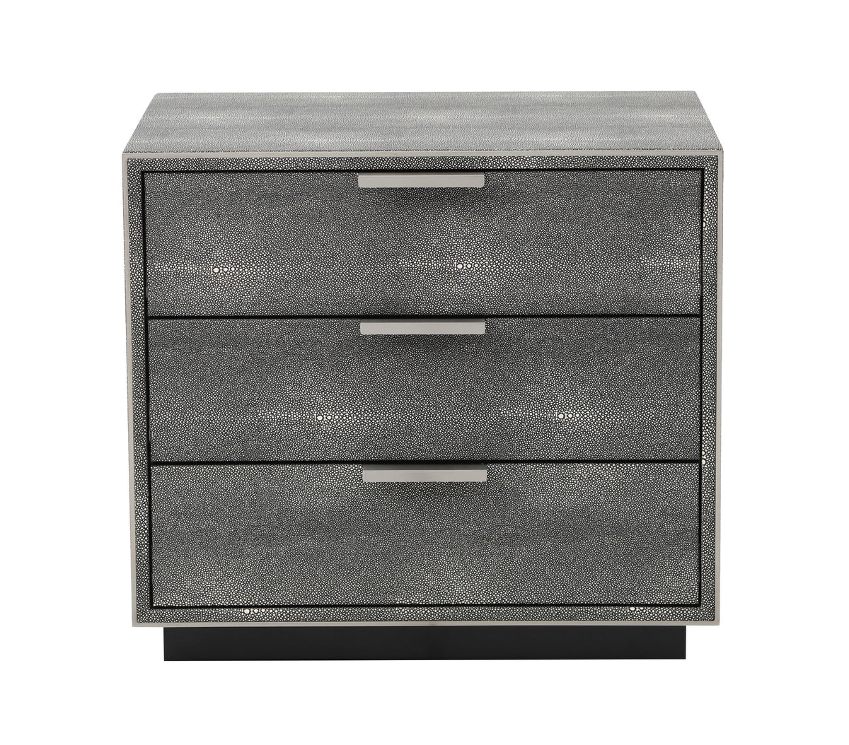 Loretta Modern Shagreen Three Drawer Nightstand