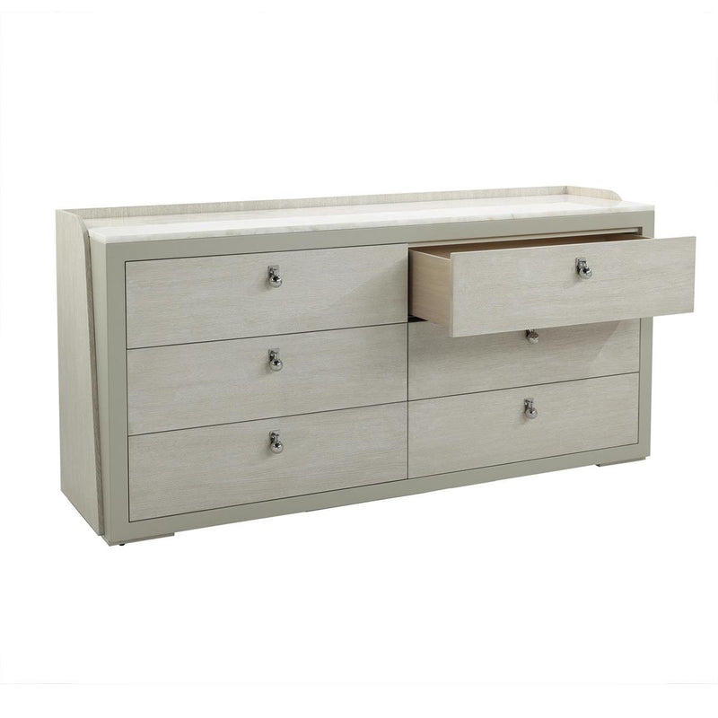 Allerie Grey & Marble Six Drawer Dresser