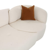 Pablo 111.8" Plush Cream Boucle 2-Piece Modular LAF Sofa