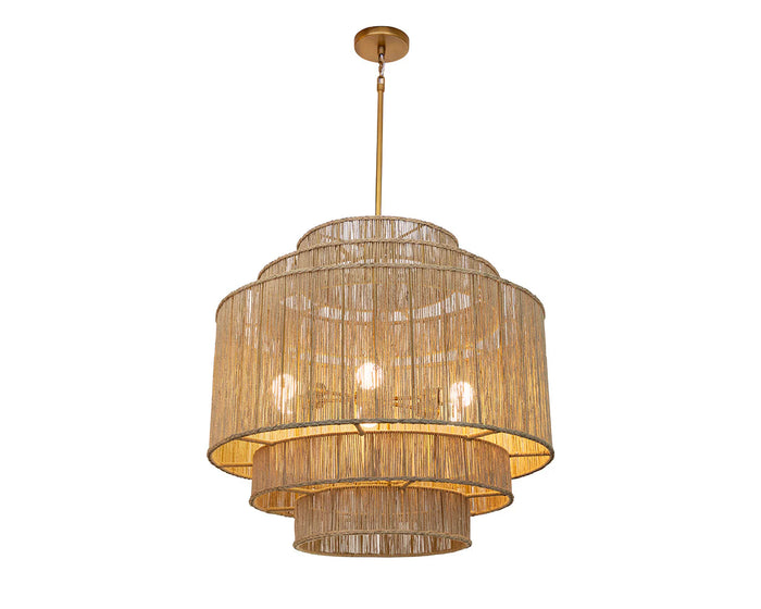 Alyssa Natural & Antique Brass Chandelier