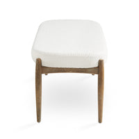 Winslow White Boucle & Wood Bench