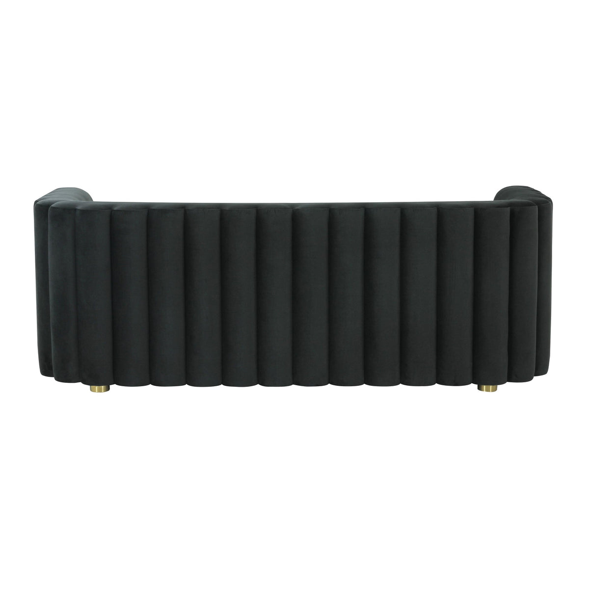 Laurent 84.3" Plush Black Velvet Sofa