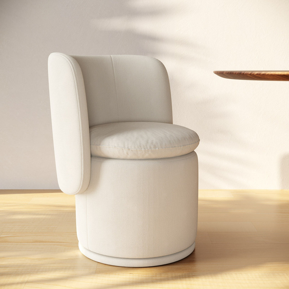 Catalina Modern Ivory Swivel Dining Chair