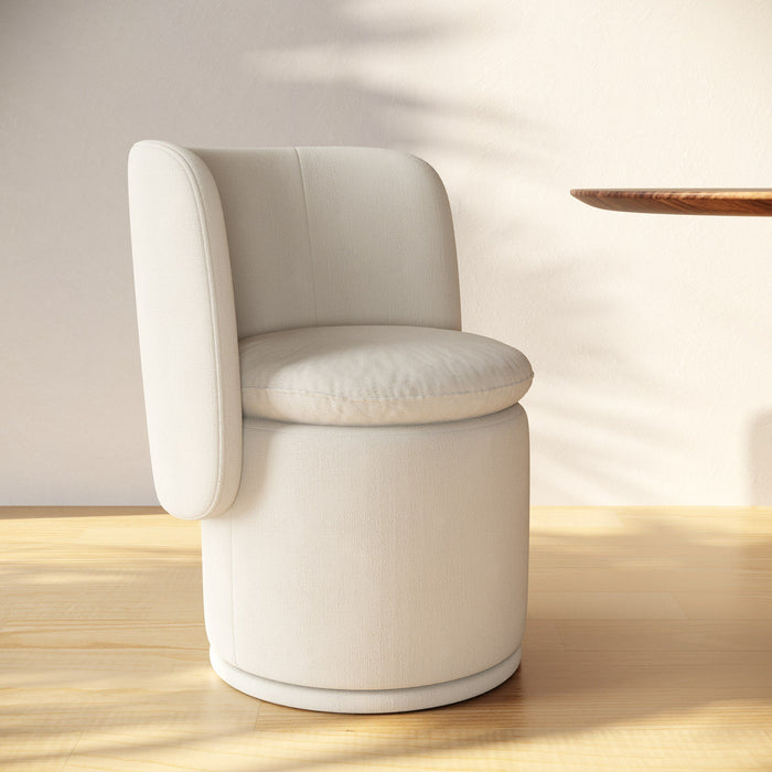Catalina Modern Ivory Swivel Dining Chair