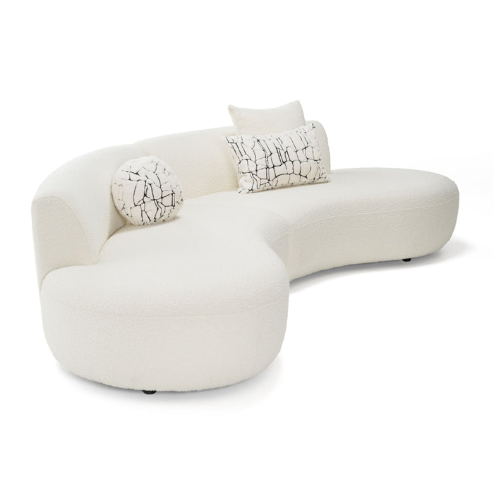 Estella Modern Cream Curved Sectional Sofa