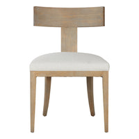 Rowan Mid-Century Modern Beige Linen + Wood Dining Chair (Set of 2)