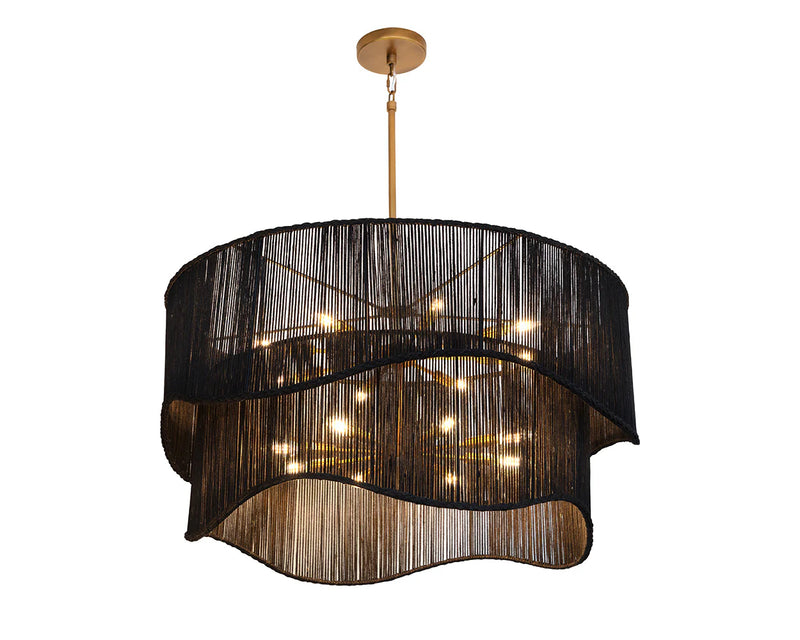 Rhine Black & Brass Chandelier