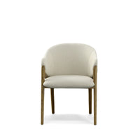 Claude Cream Fabric and Walnut Arm Dining Chair