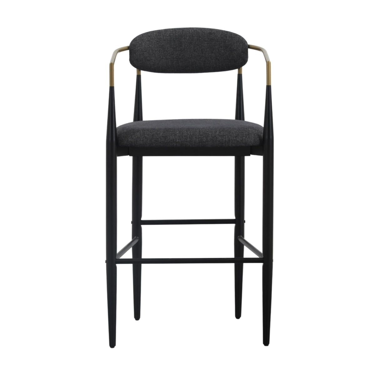 Nicole Dark Grey/Gold & Black Bar Stool