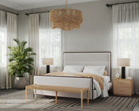 Yasmine Alabaster Performance Fabric & Antique Brass King Bed