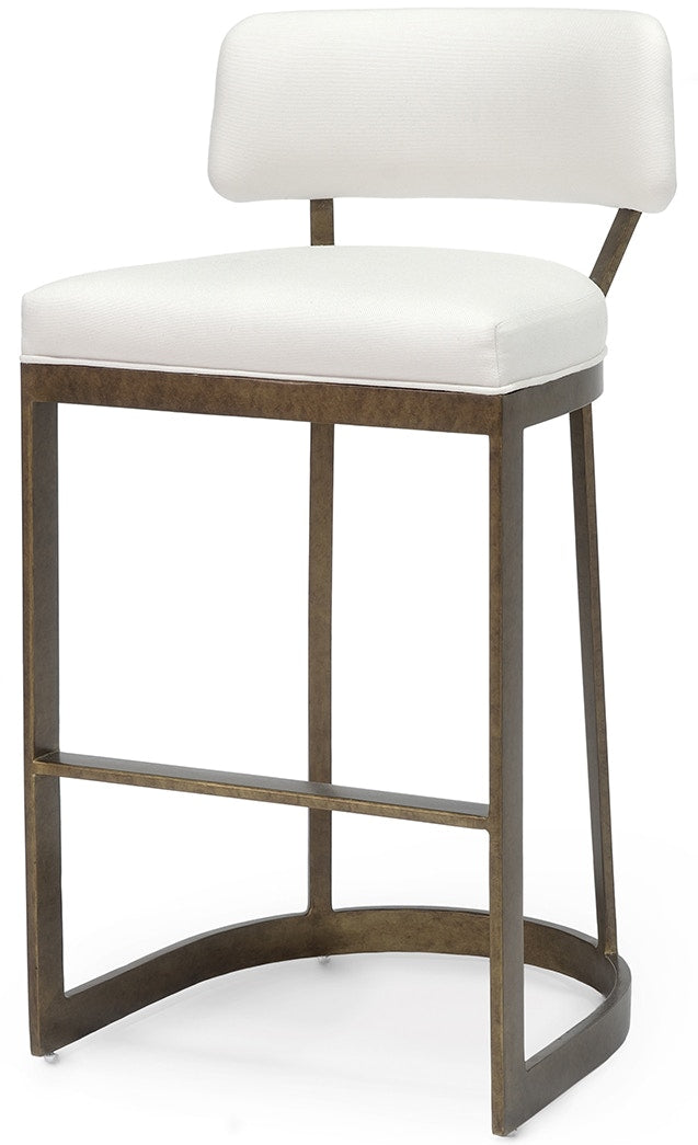 Conrad Gold & Performance White Weave Bar Stool
