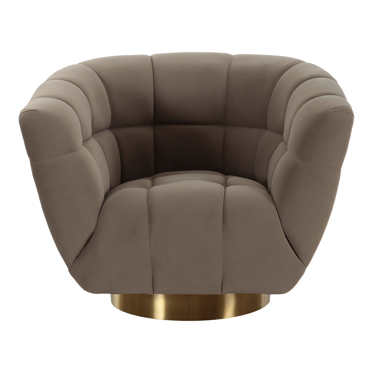Rihanna Taupe Upholstered & Gold Accent Chair