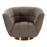 Rihanna Taupe Upholstered & Gold Accent Chair