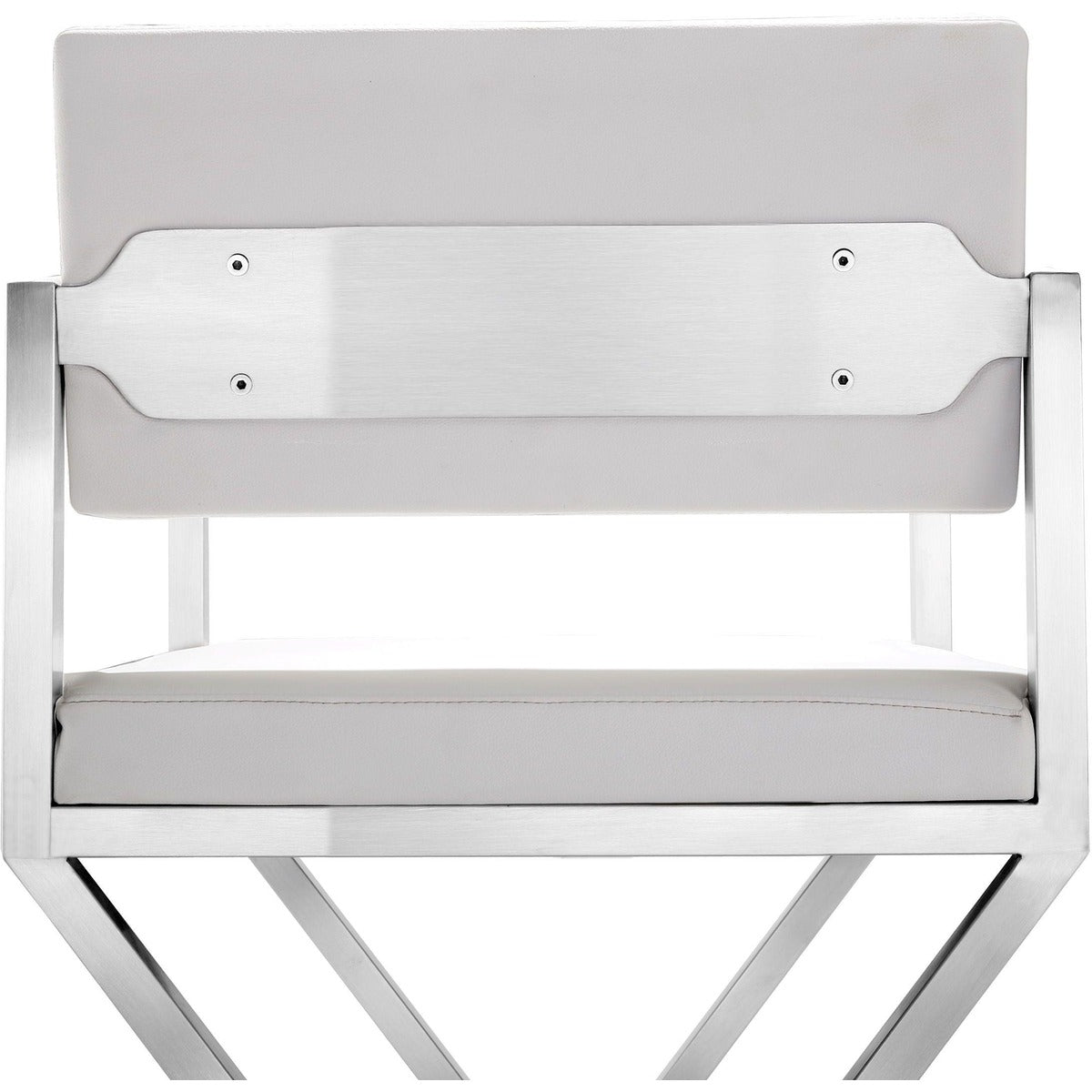 Lila White Faux Leather & Steel Barstool - Luxury Living Collection