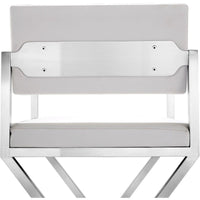 Lila White Faux Leather & Steel Barstool - Luxury Living Collection