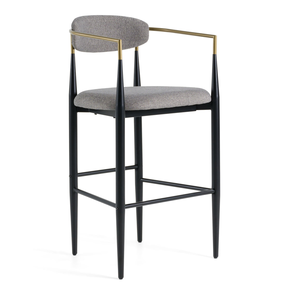 Nicole Medium Grey/Gold & Black Bar Stool