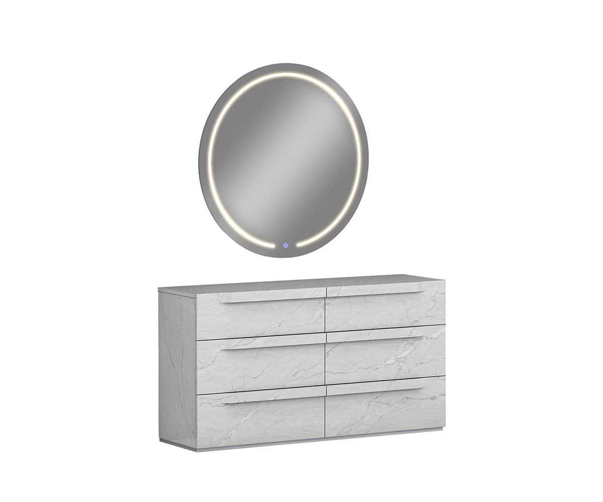 Nahlia White Carrara Finish Dresser