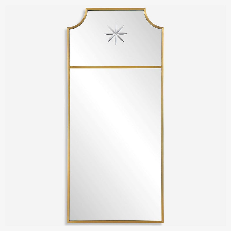 Ritz 40" Etched Medallion Gold Mirror