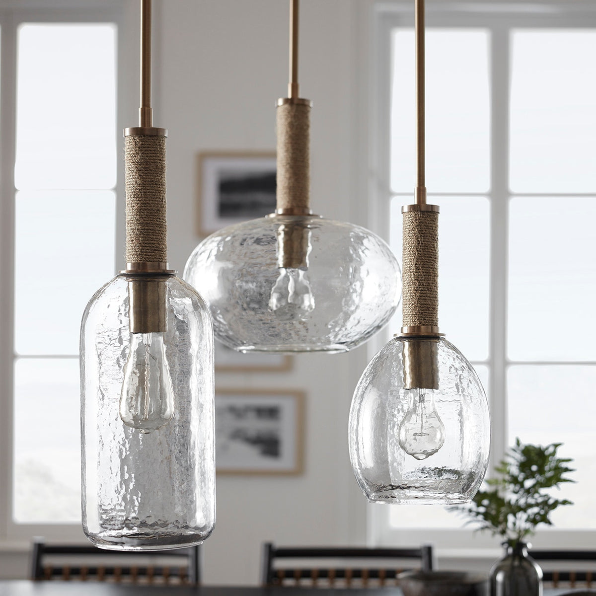 Bronson Glass & Brass Pendant