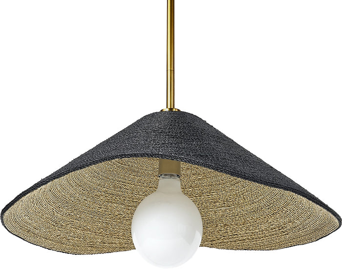 Mckinley Small Black & Natural Seagrass Pendant
